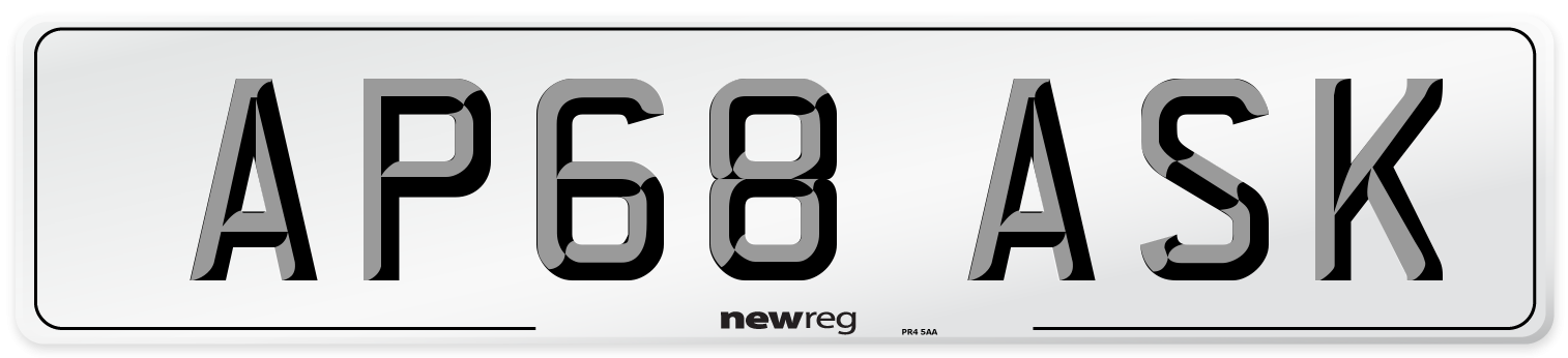 AP68 ASK Number Plate from New Reg